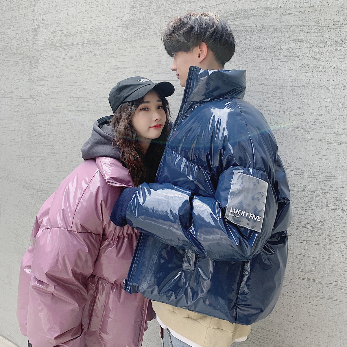 Oversized Bright Puffer Jacket Mens Winter Fluffy Warm Clothes Korean Fashion Ski Waterproof Coats Couples Plus Size Streetwear