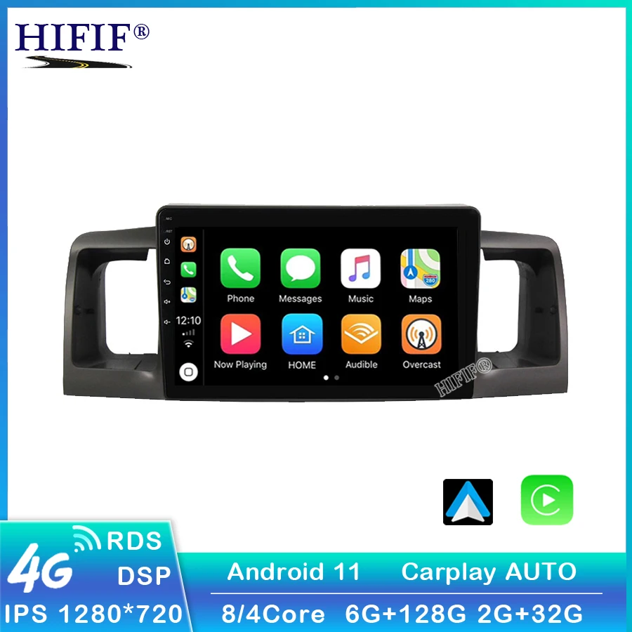 6 грамм для Toyota Corolla E120 e 120 BYD F3 2007-2011 DSP IPS Android 11 4G сетевой автомобильный