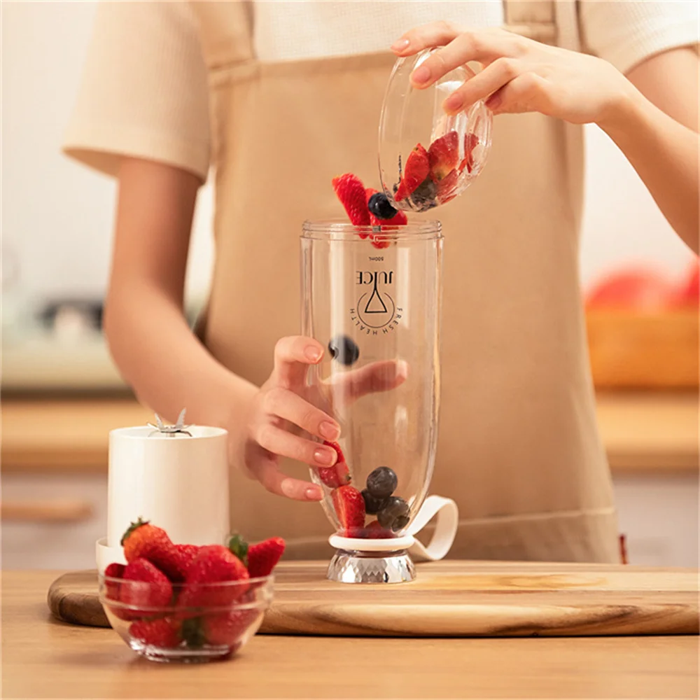 

Fast Juice Maker Machine 500ml Mini Fruit Mixers Usb Rechargeable Smoothies Mixer Kitchen Accessories Portable
