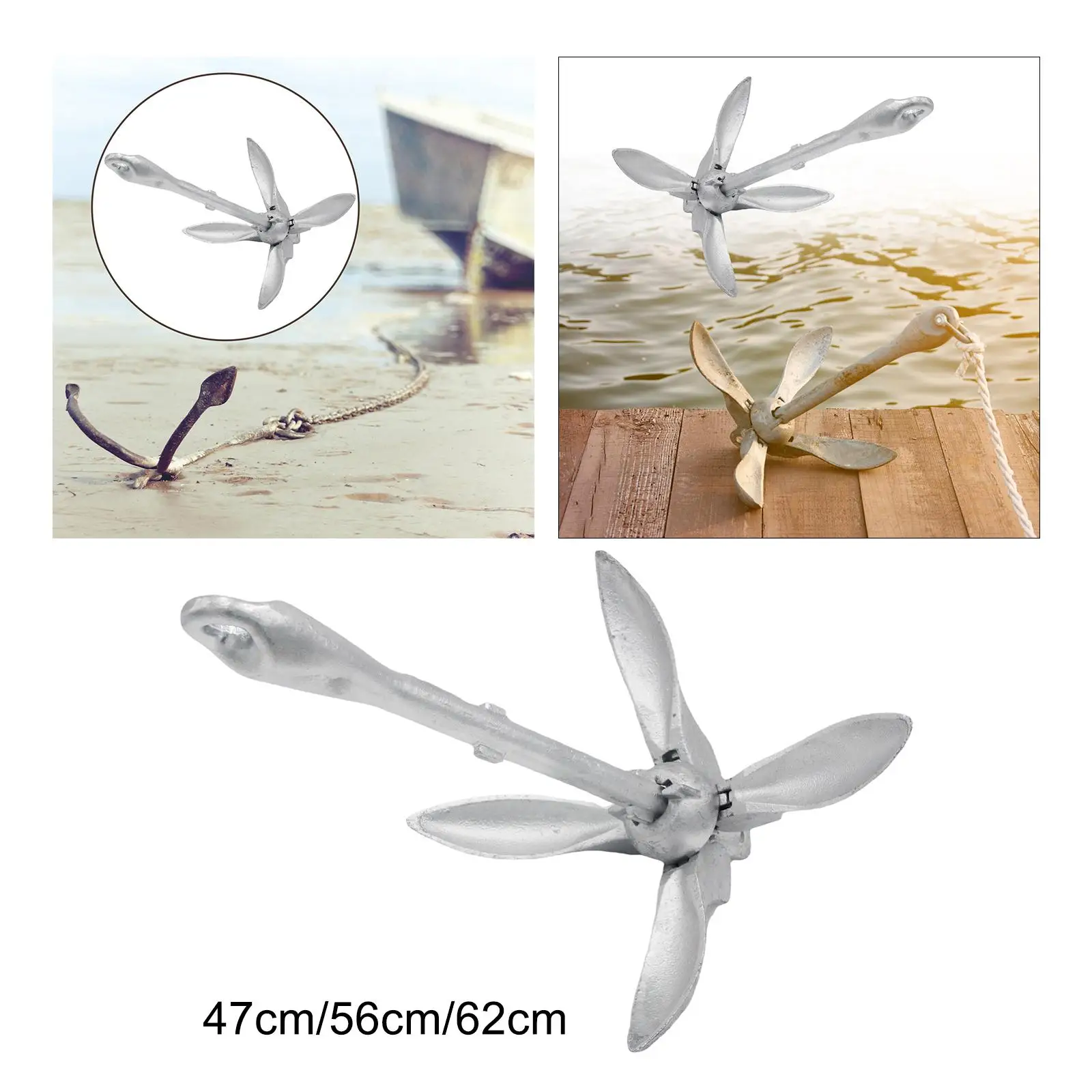 

Складной морской якорь для лодки, якорь, грейнель, рыболовные аксессуары, якорь для Каяка, лодки