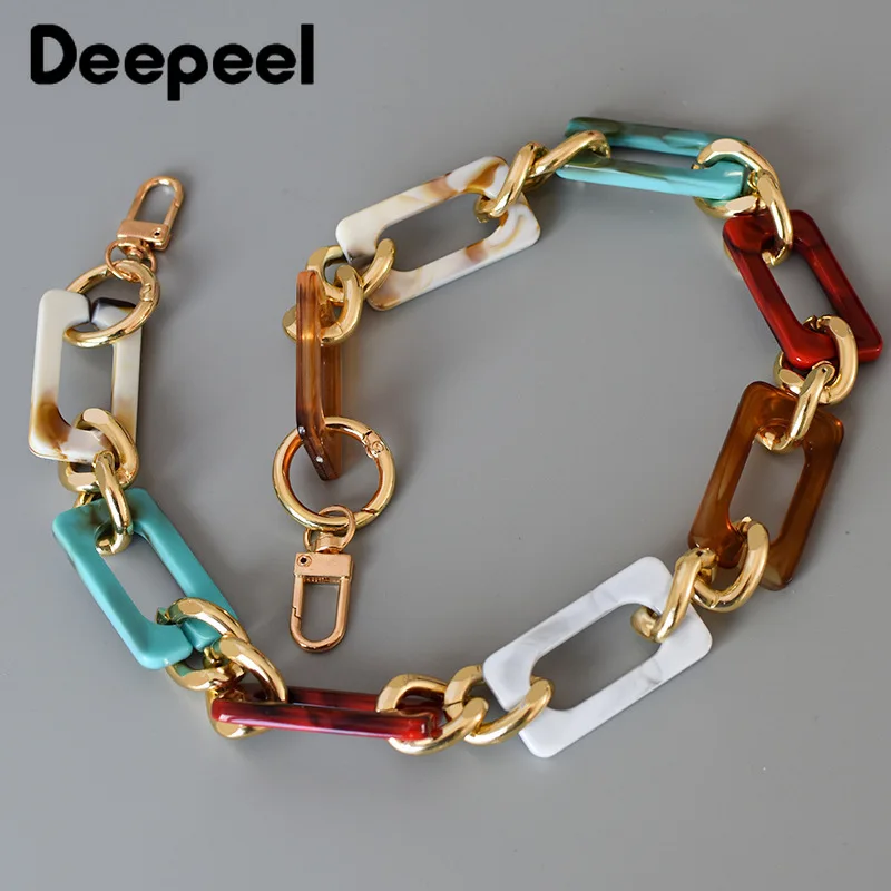 Deepeel 60cm Fashion Acrylic Color Bags Chain Strap Women High Quality Shoulder Straps Crossbody Bag Handbags Chains Accessories