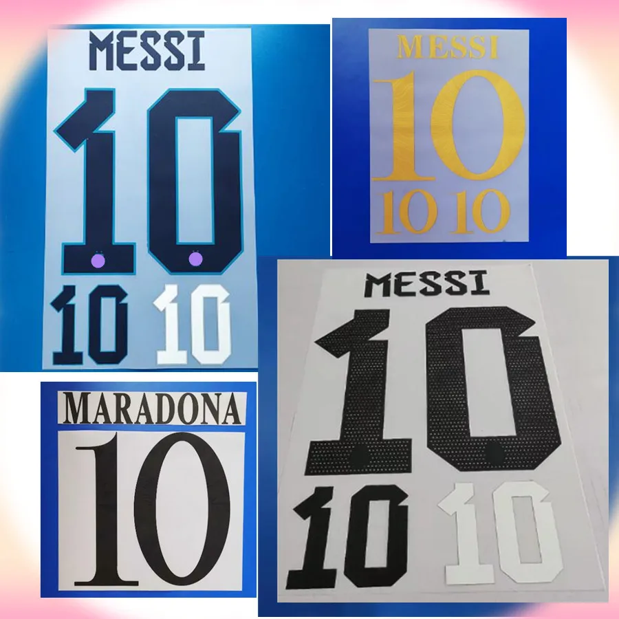 

Super A Retro 2022 2023 Argentina jersey number font print, Hot stamping patches badges