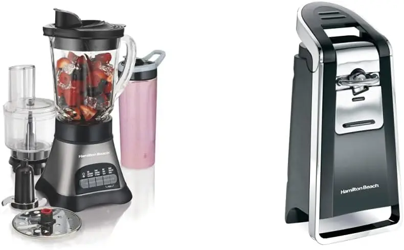 

and Food Processor Combo, 40oz Jar & 3-Cup Vegetable Chopper, Grey & Black (58163) & (76606ZA) Smooth Touch Electric