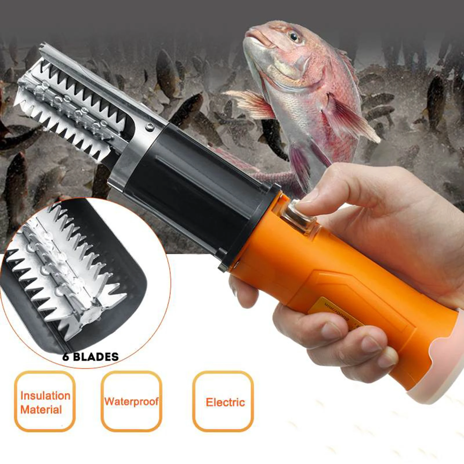 

Cordless Fish Scaler 2000mAh Battery Seafood Tools Fish Scaler Remover for Restaurants Electric Fish Scaler Fishing Scalers