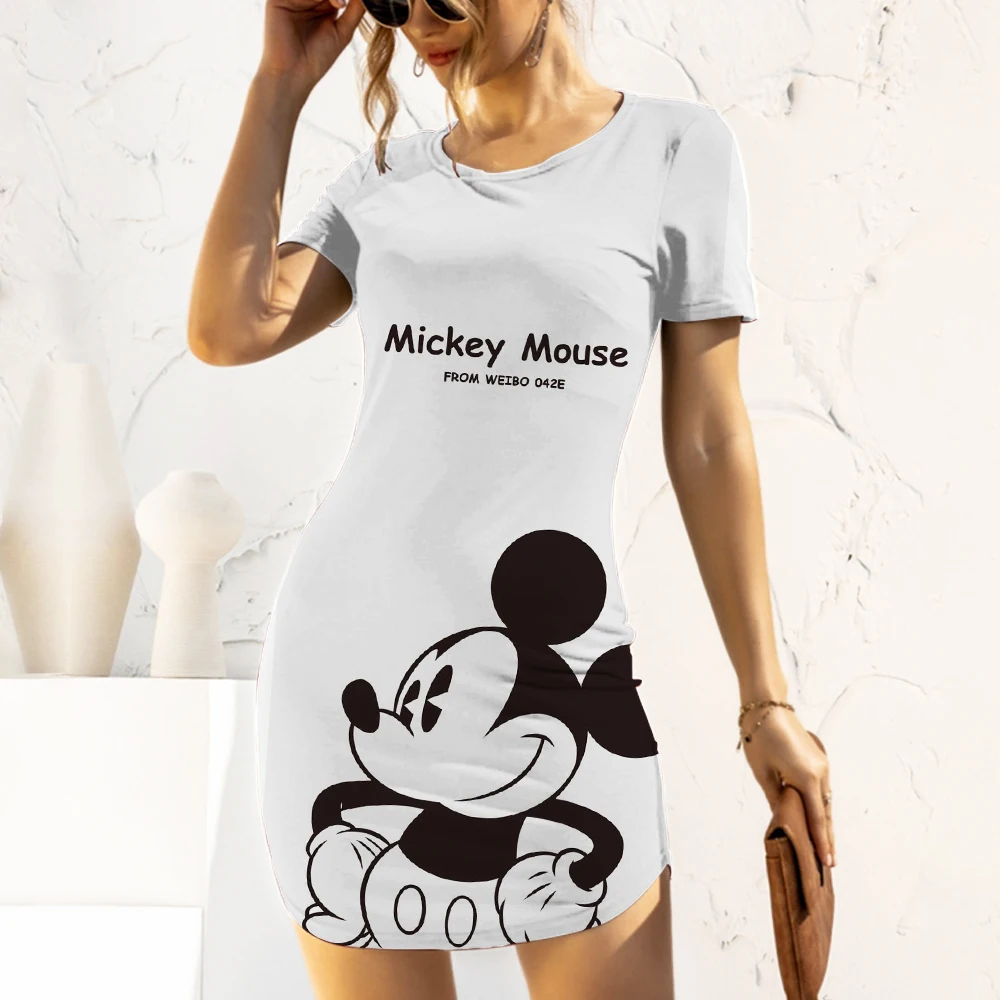 

Minnie Mouse Dress Woman Sexy Party Dresses Summer 2022 Slim Fit Women Mickey Women's Spring Top Cartoon Disney Print Fashion 3D