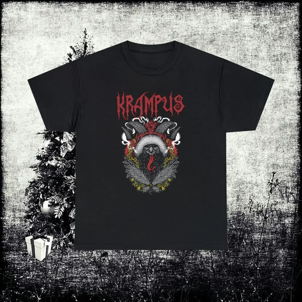 KRAMPUS Holiday 2023 рождественские футболки унисекс из плотного хлопка топы Y2K летние с