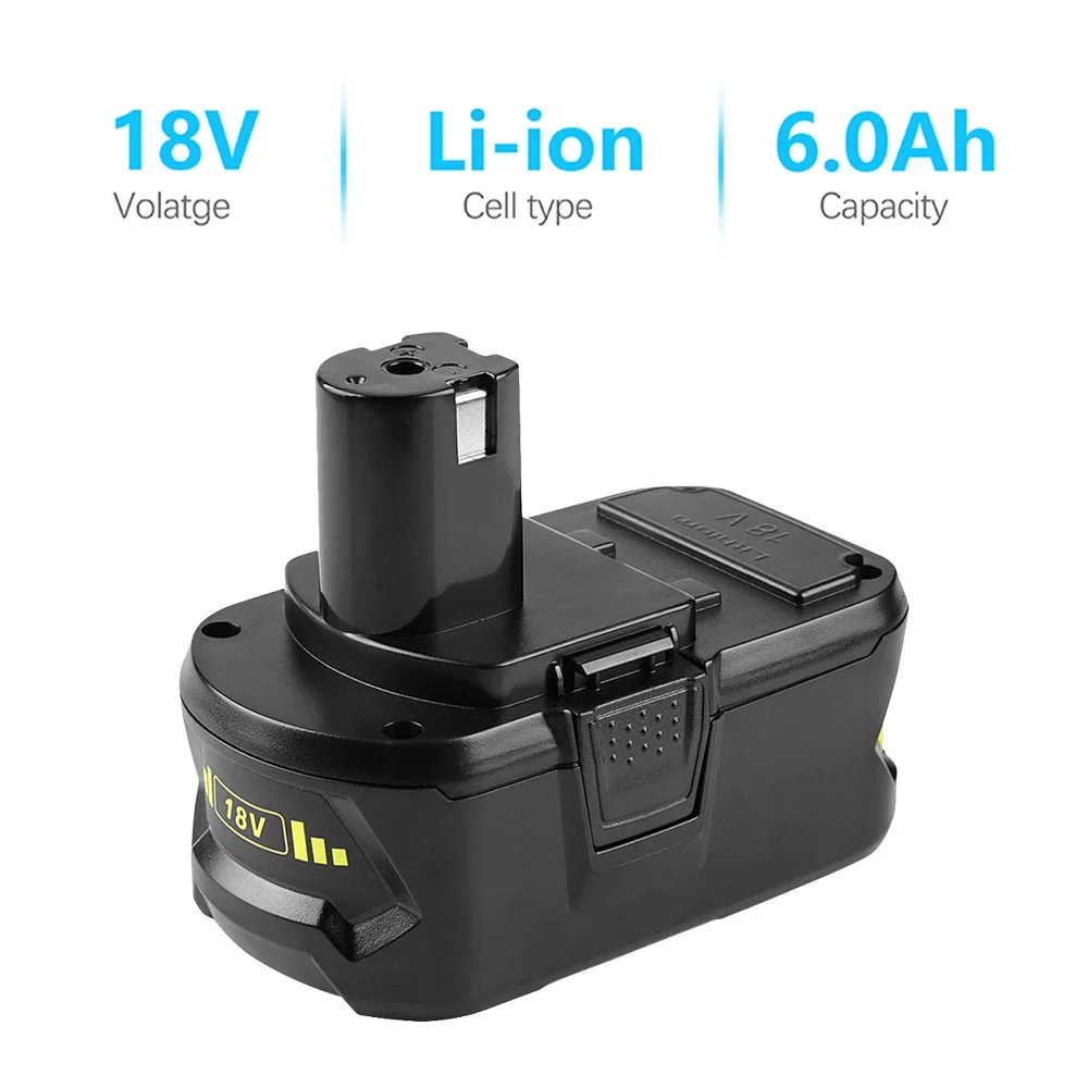 Литий-ионный аккумулятор 18 в 6 Ач для RYOBI P108 One + Plus вольт P104 P107 RB18L50 RB18L20