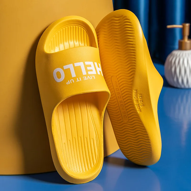 

Couples Soft Slides Sandals Slippers Anti-slip Thick Soled Indoor Men Women Flip Flops House Shoes Home Platform Mules Femme