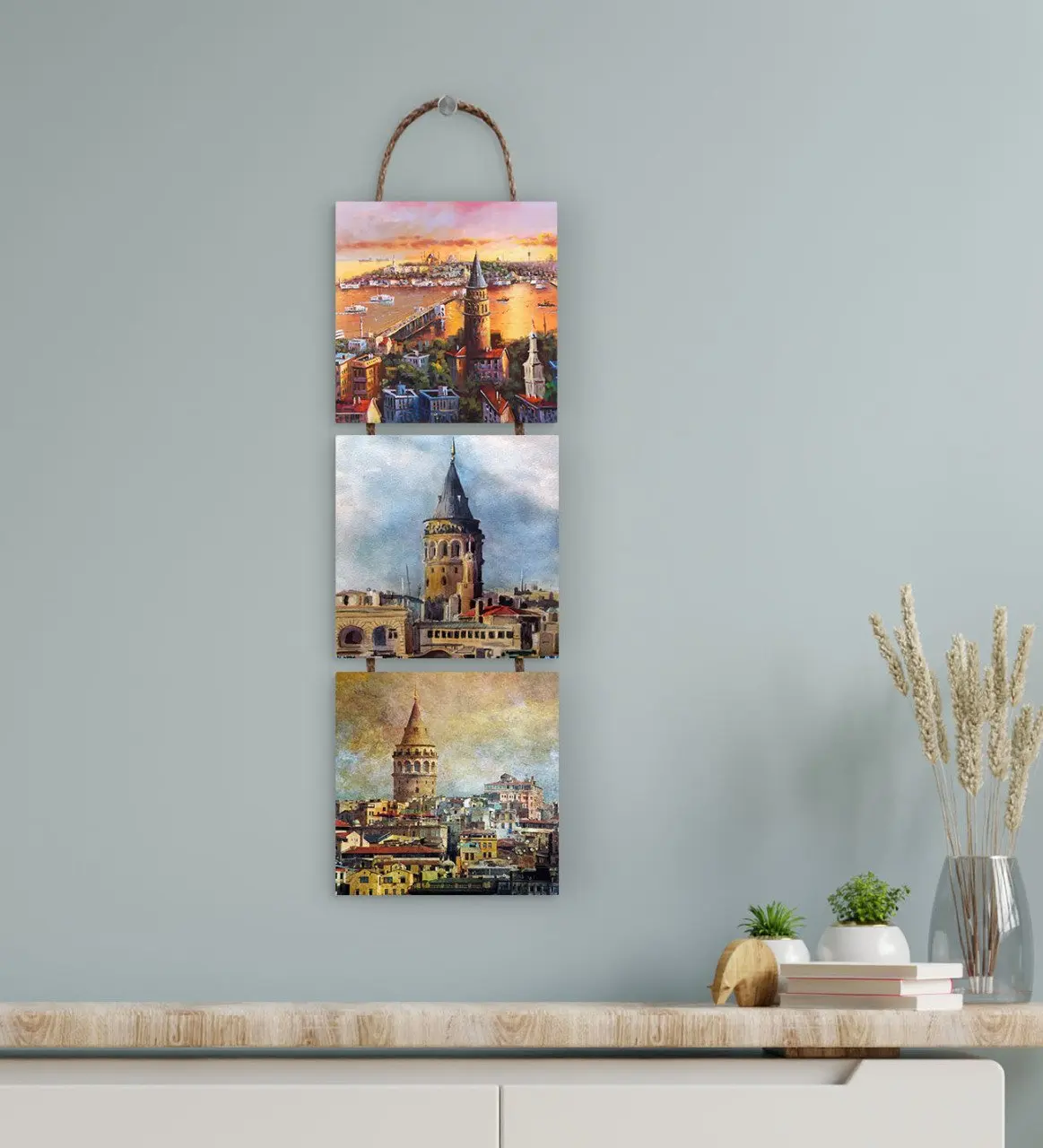 

BK Gift 3 Piece Drawstring Wood Table Seti-9