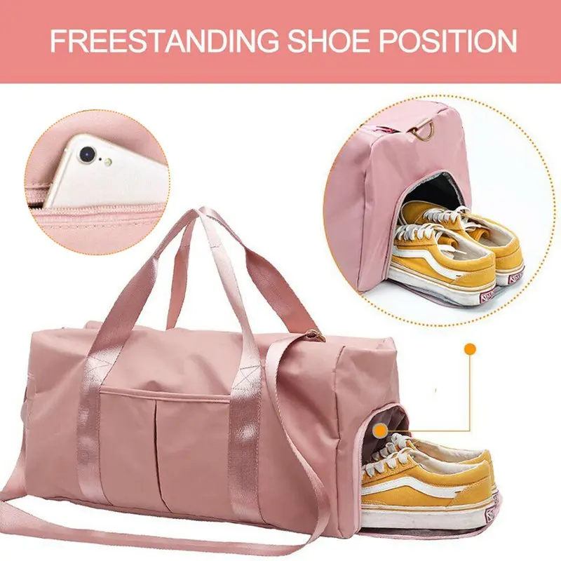 Dry Wet Separated Gym Bag, Sport Gym Duffle Holdall Bag Training Handbag Yoga bag Travel Overnight Weekend Shoulder Tote Bag wit