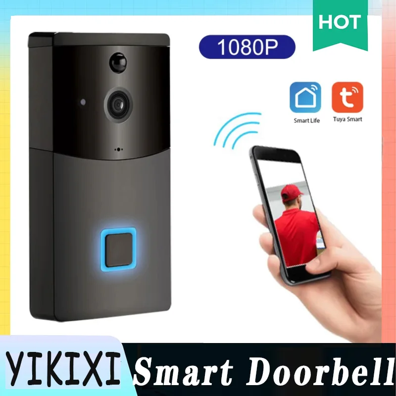 Tuya Smartlife Smart 1080P HD Wireless WiFi DoorBell Video Door Phone Visual Intercom Rainproof Door Camera PIR Motion Detector