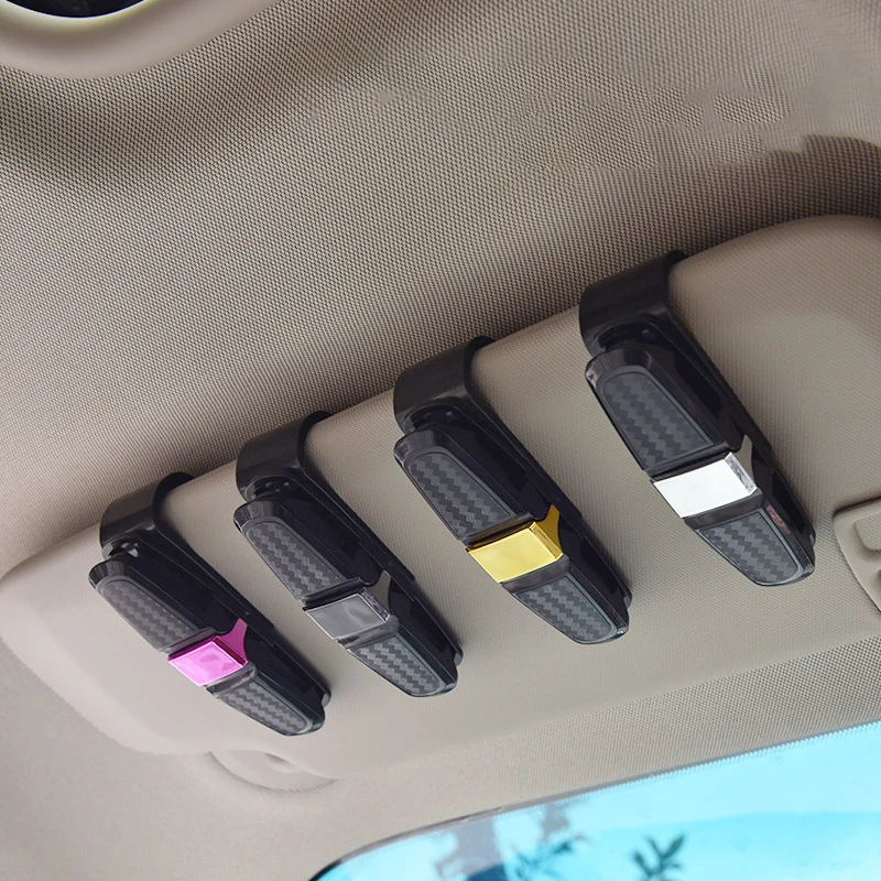 

Car Accessories Interior Spectacles Case Car Glasses Case Auto Sun Visor Glasses Holder Sunglasses Clip Card Holder Eyeglasses