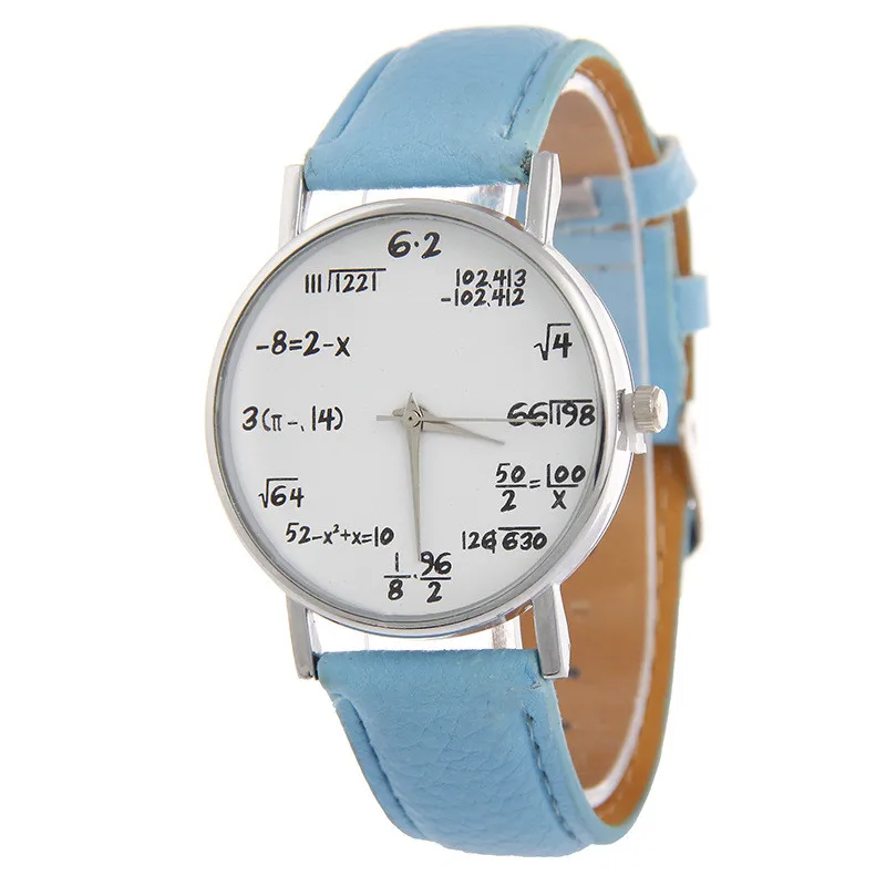 New fashion casual leather women's quartz watch mathematical symbol for women this men's watch enlarge