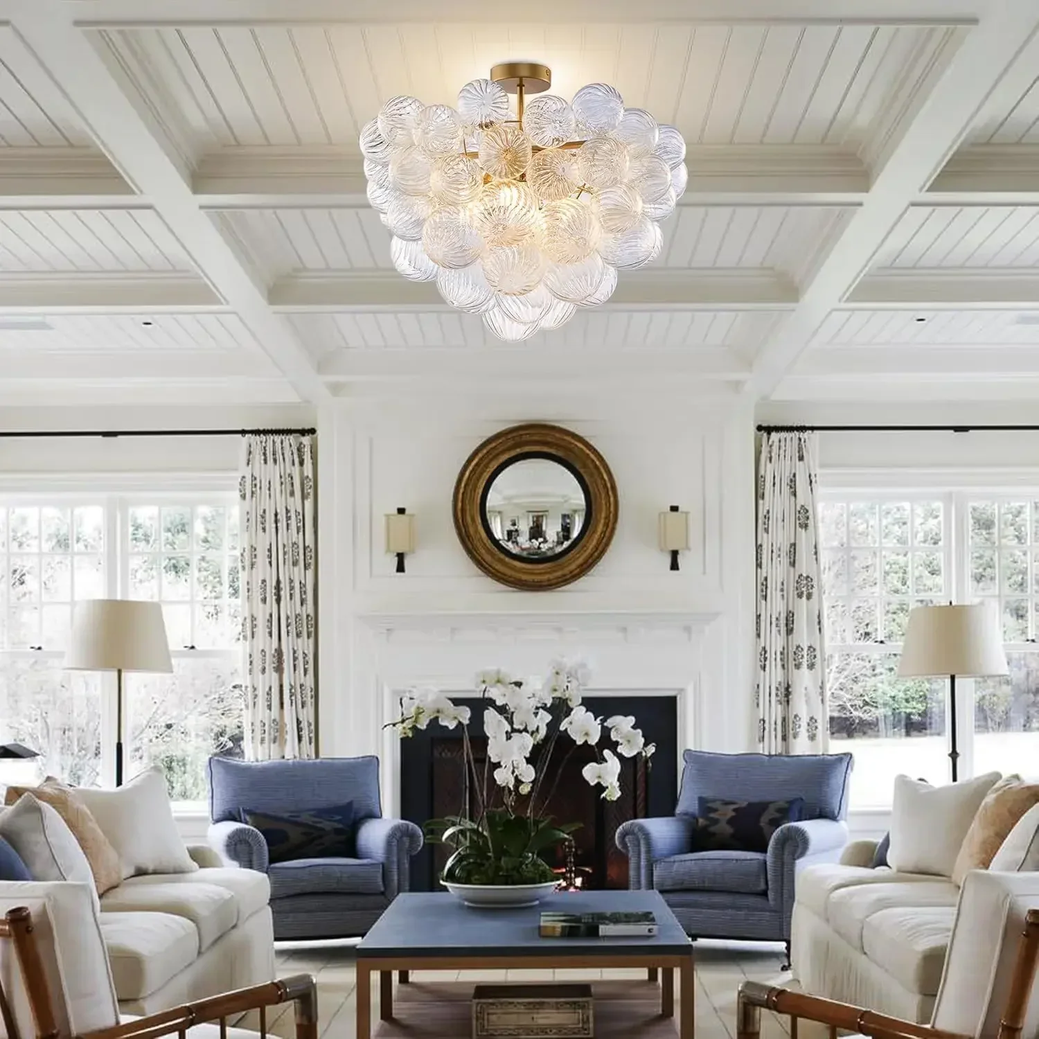 Светодиодные люстры в скандинавском стиле со стеклянными пузырями для спальни