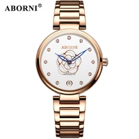 waterproof womens automatic watch free shipping ladies 2022 newest mechanical female ceramic and steel strap wrist timepiece