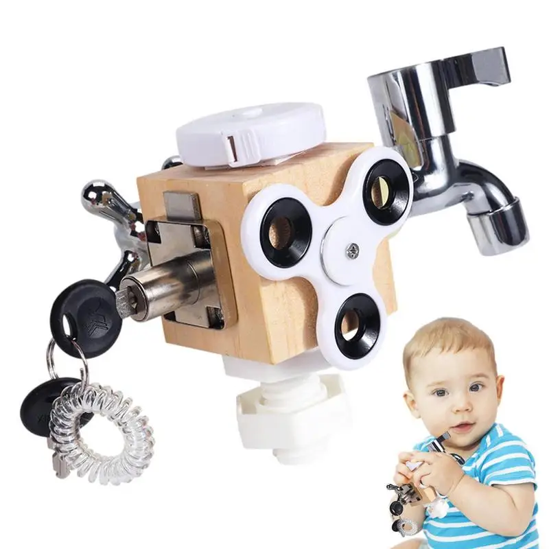 

Busy Cube Wooden Activity Cube Montessori Board Montessori Sensory Board For Toddlers Early Learning Toys For Airplane Or Car