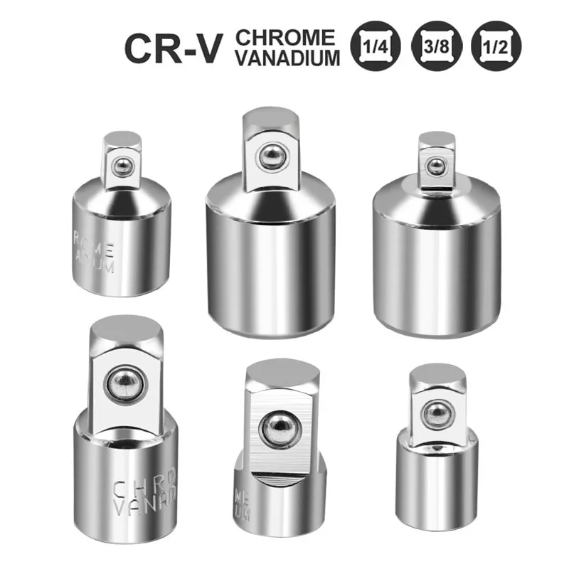 

Ratchet Wrench Socket Converter Sleeve Head Adapter 1/2 "Big Fly To 3/8" Fly To 1/4 "Stainless Steel to 1/4" To 1/2 "To 3/8"