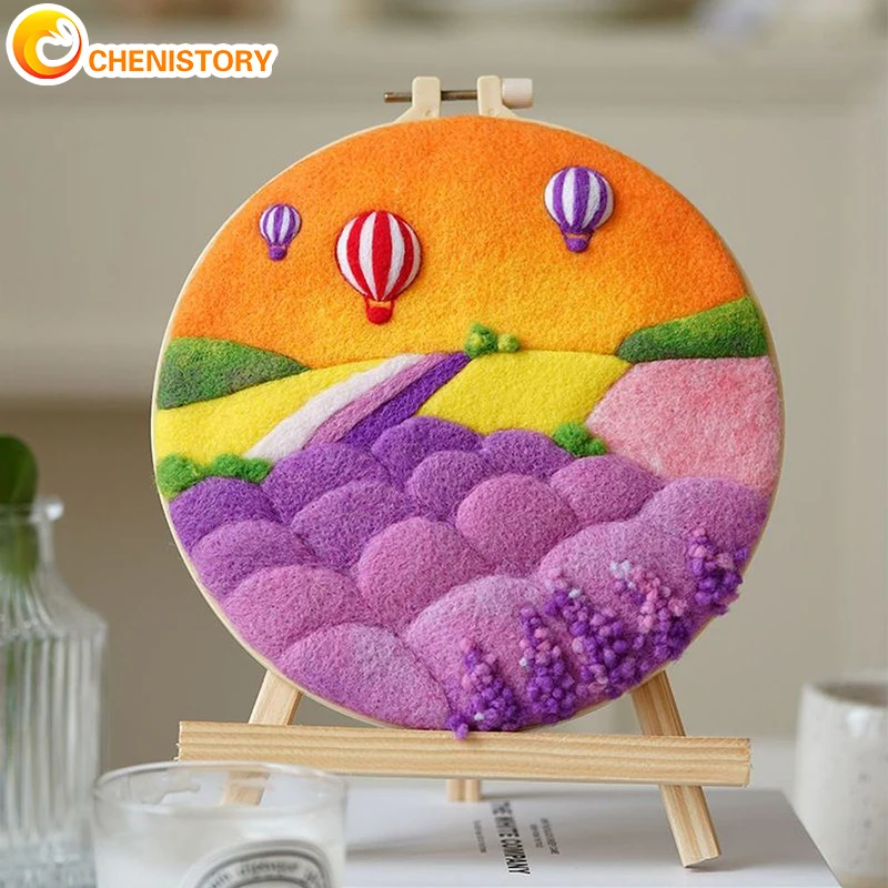 

CHENISTORY набор для валяния иглой шерстяное валяние Ландшафтный фетр ручной работы ткань для валяния материалы для рукоделия аксессуары карти...