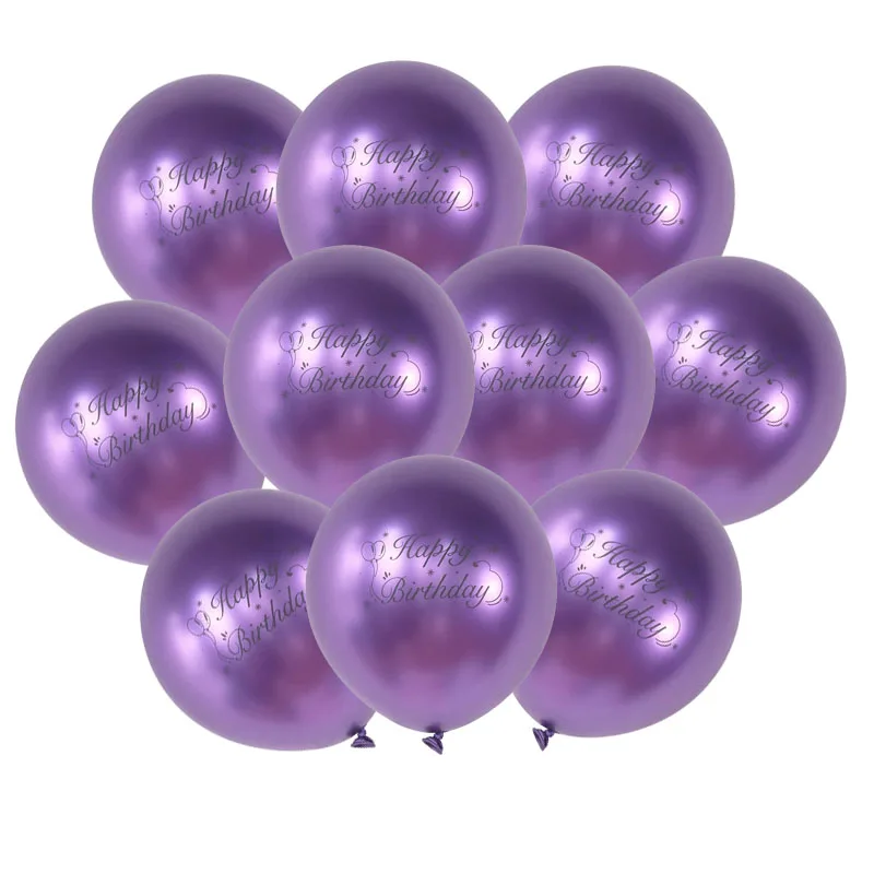 100/200Pcs 12Inch Metal Birth Day Balloons Latex Air Globos Happy Birthday Party Decorations Baby Shower Supplies Kids Toys Gift images - 6