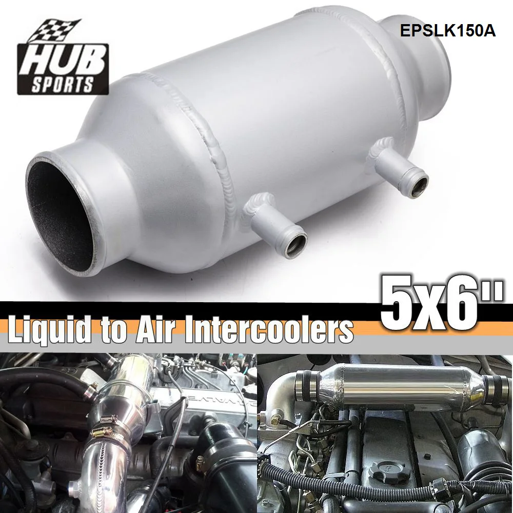 

HUB Sports Universal Water To Air Intercooler 5" X 6" ID/OD 3" Barrel Charge Air Cooler for Supercharger Engine EPSLK150A