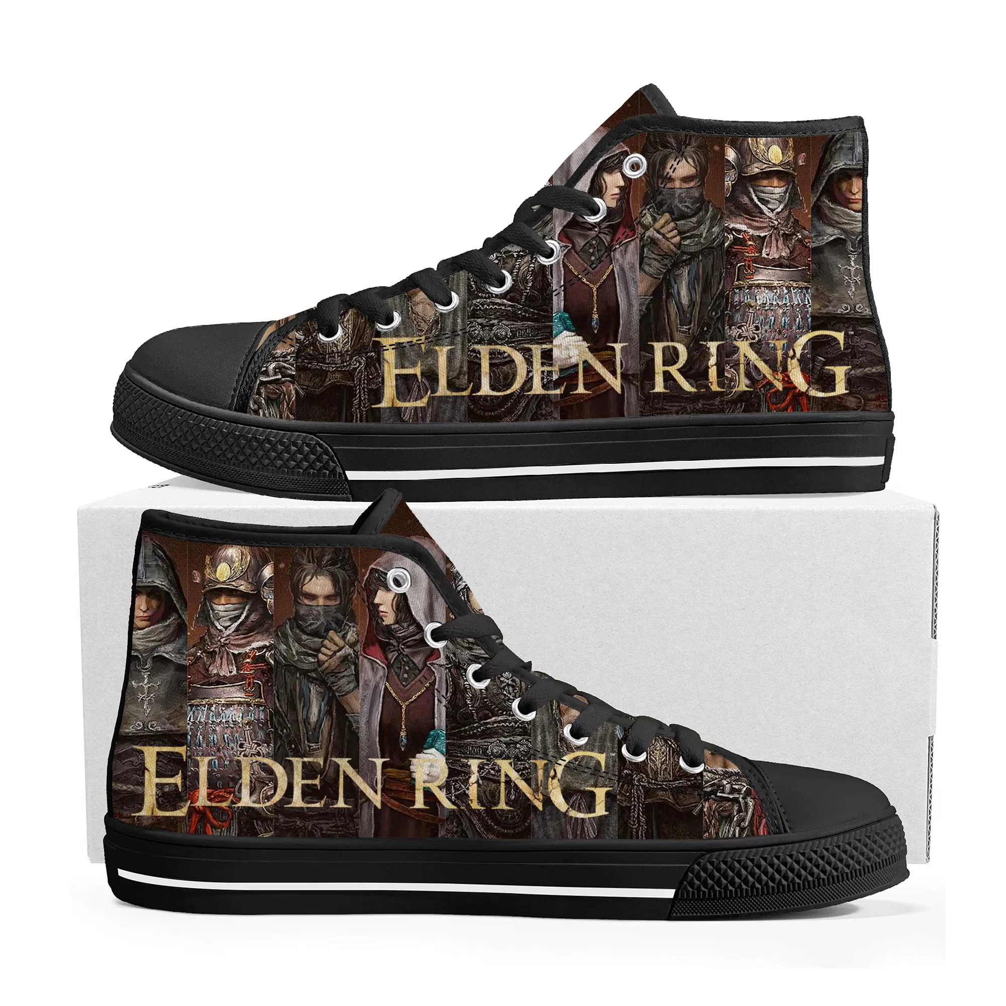 

Anime Cartoon Game Elden Ring High Top Sneakers Mens Womens Teenager High Quality Canvas Sneaker Custom Built Couple Shoes