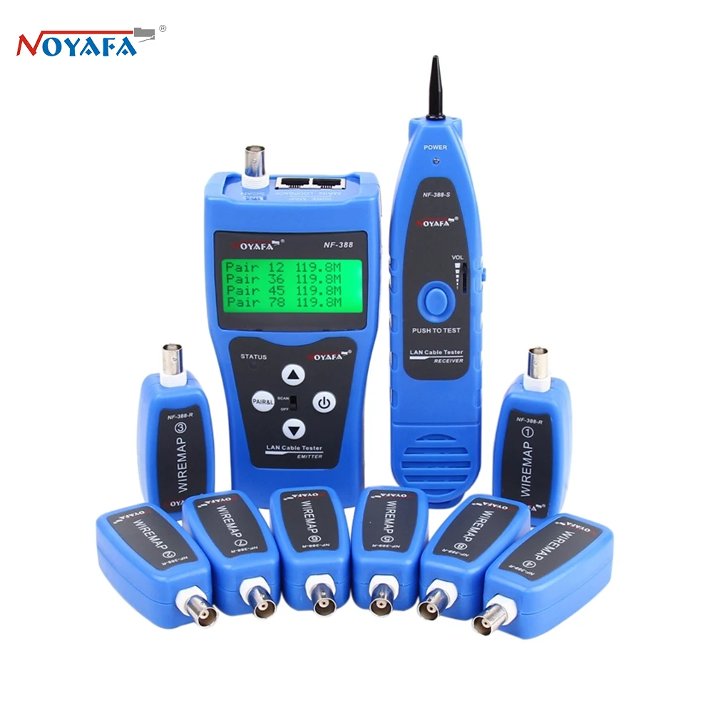 Noyafa Nf388 Multiuso Rede Lan Telefone Cabo Tester Jaques de Teste de Extremidade Distante Caça 5e 6e Fio Rastreador Medida Comprimento do Cabo