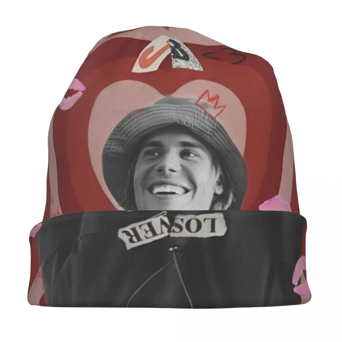 Джастин Бибер шляпа с сердечком модные уличные шапочки Skullies шапки унисекс теплые