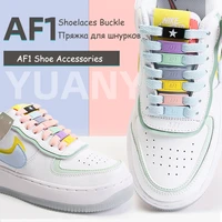 1 pair trend multi color optional metal shoelace buckle for air force one af1 sneakers shoe accessories shoelaces lace lock kits