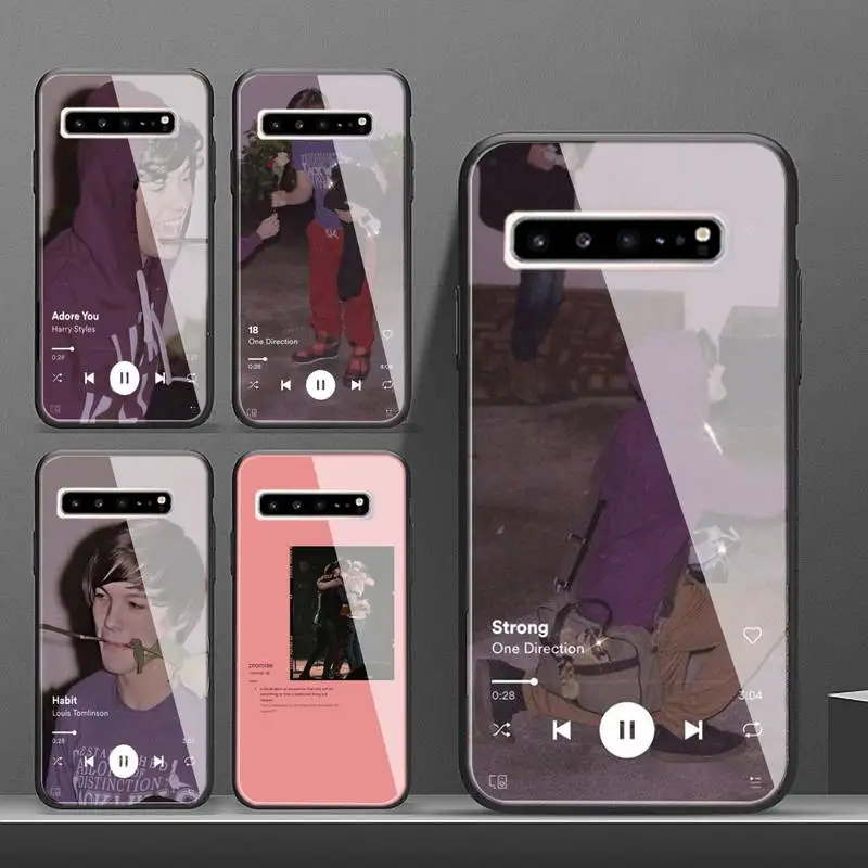

One Direction Singer Brand Phone Case Luxury Glass Cover For Samsung S10 S20 S9 S21 Plus Ultra Note 9 10 20 Coque