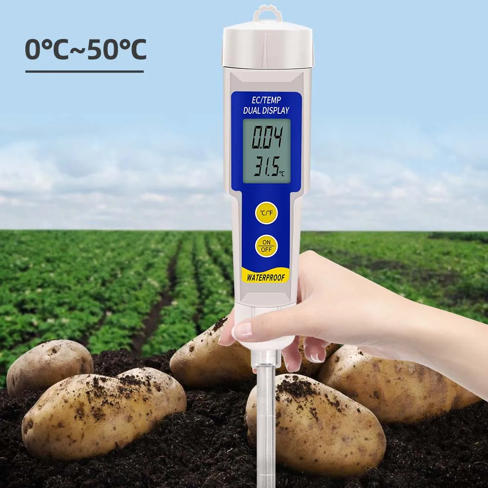 

TDS/EC/измеритель температуры почвы, цифровой тестер качества почвы для сельского хозяйства, сада, фермы, лесного хозяйства 0-10000 долларов США