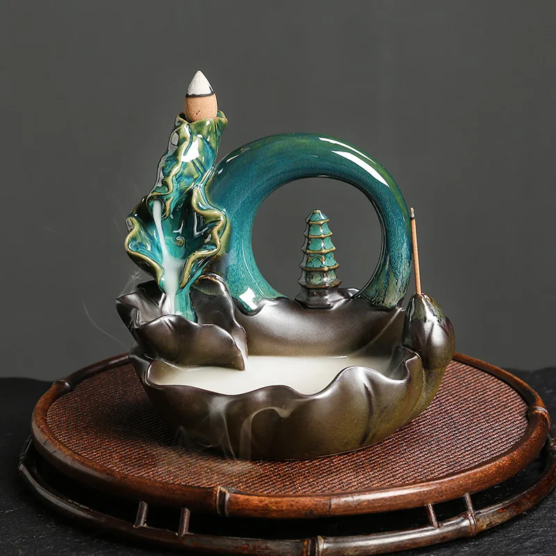 Керамический держатель для ароматических палочек с обратным потоком и водопадом