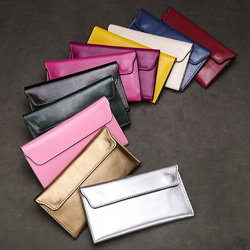

New Genuine Leather Women Wallet Purse Bag Designer Luxurious Cowhide Wallets Long Money Wallets Wholesale