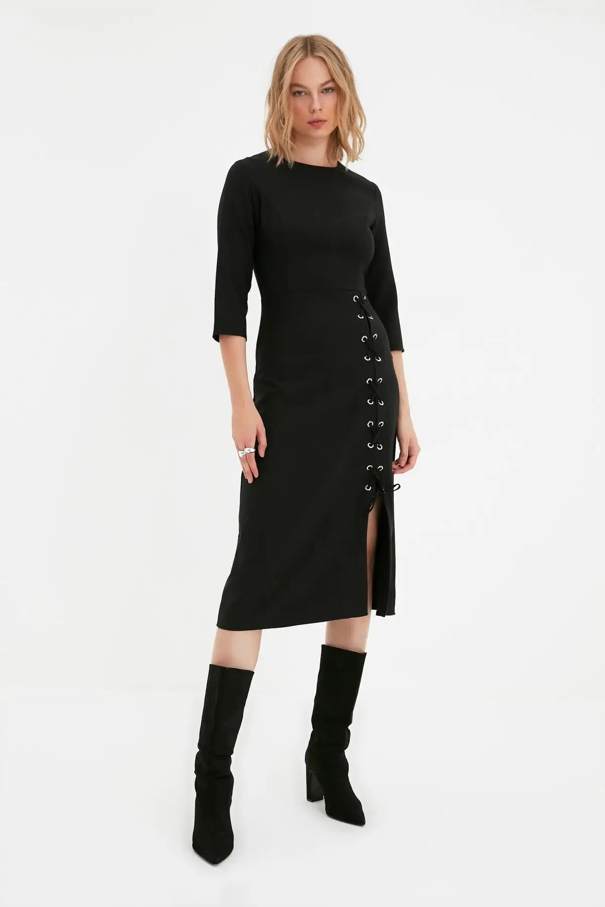 

Trendyol Tall Eyelet Detail Dress TWOAW22EL0820
