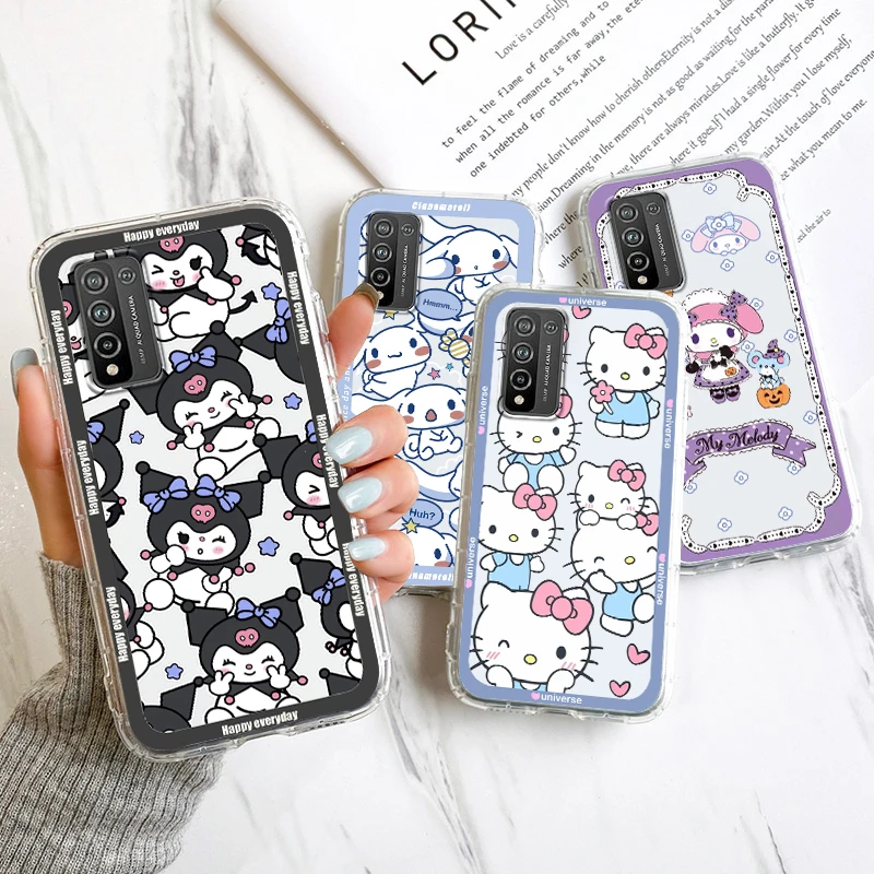 

Kulomi Cinnamoroll Kitty Transparent Phone Case For OPPO Find X6 X5 X3 F21 Neo Lite A96 A57 A77 A74 A76 A55 A54 A53 K10 5G