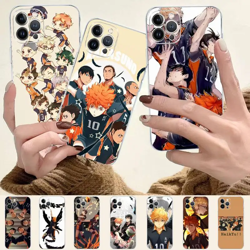 

Anime Haikyuu High School Volleyball Phone Case For iPhone 8 7 6 6S Plus X SE 2020 XR XS 14 11 12 13 Mini Pro Max Mobile Case