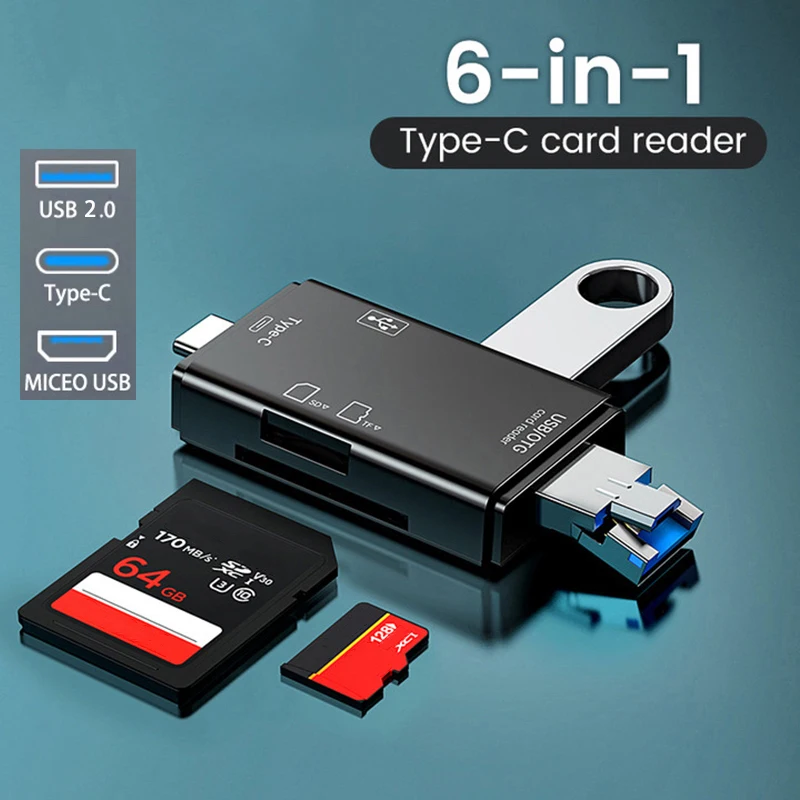 OTG SD TF кардридер 480 Мбит/с Высокоскоростная передача адаптер USB флеш-накопитель Type C USB 2,0 кардридер Micro USB