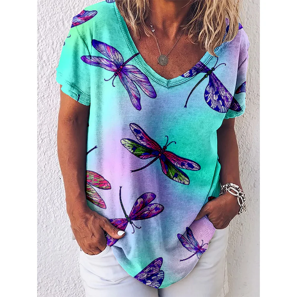 

Новинка лета 2022, женская модная футболка KANCHIII с 3D принтом фламинго, дышащая и удобная футболка