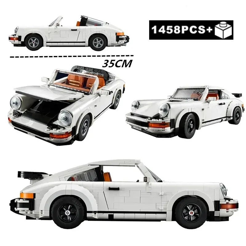1458 шт. технический белый Porsche 911 кабриолет MOC строительный блок 10295 23005 модель