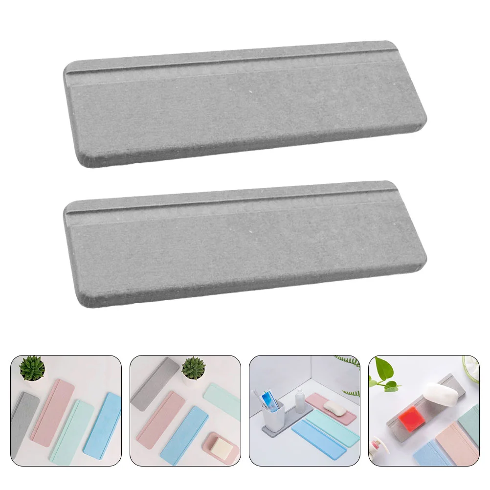 

2 Pcs Water Absorbent Bath Mat Cup Wash Basin Sink Diatomite Soap Dish Bathroom Item Container Drying Pad
