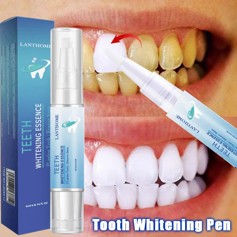 Teeth Whitening Pen Gel Whiten Tooth Essence Brighten Yellow Teeth Remove Plaque Stains Fresh Breath Oral Hygiene Care LANTHOME