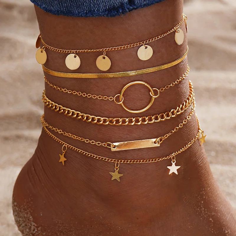 Женский ножной браслет IFKM в богемном стиле, летняя женская цепочка для ног, женская пляжная бижутерия для невесты, 2023