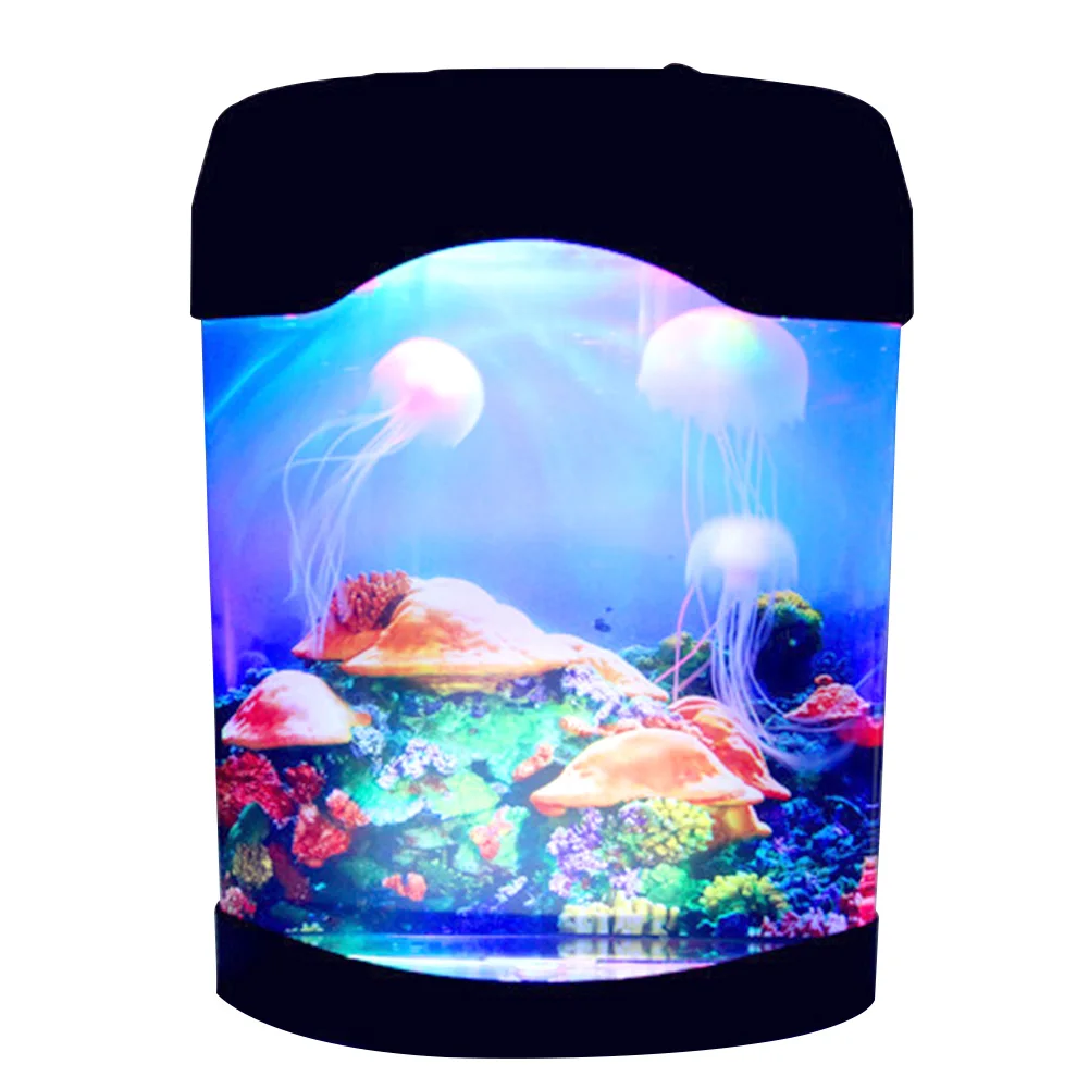 

Artificial LED Lighting Color Changing USB Connection Home Decor Night Jellyfish Lamp Mini Aquarium Electric Fish Tank Mood