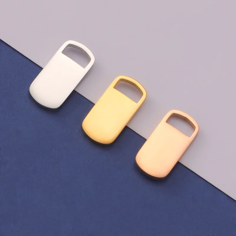 

5Pcs/Lot Stainless Steel Rectangle Metal Stamping Blanks Tags Flat Bar Charms Pendant DIY Necklace Jeweley
