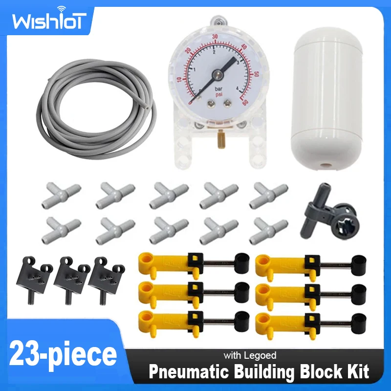 głosem pneumatycznym zestaw klocków konstrukcyjnych MOC techniczny zmodyfikowany pneumatyczny Combo cylinder przełącznik silnika 47223 19475