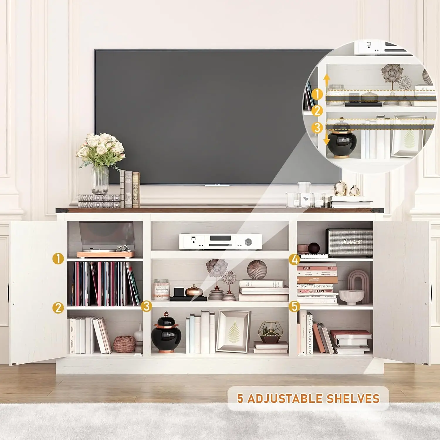 Подставка для телевизора в фермерском доме 66 дюймов с розетками 75 65-дюймовых