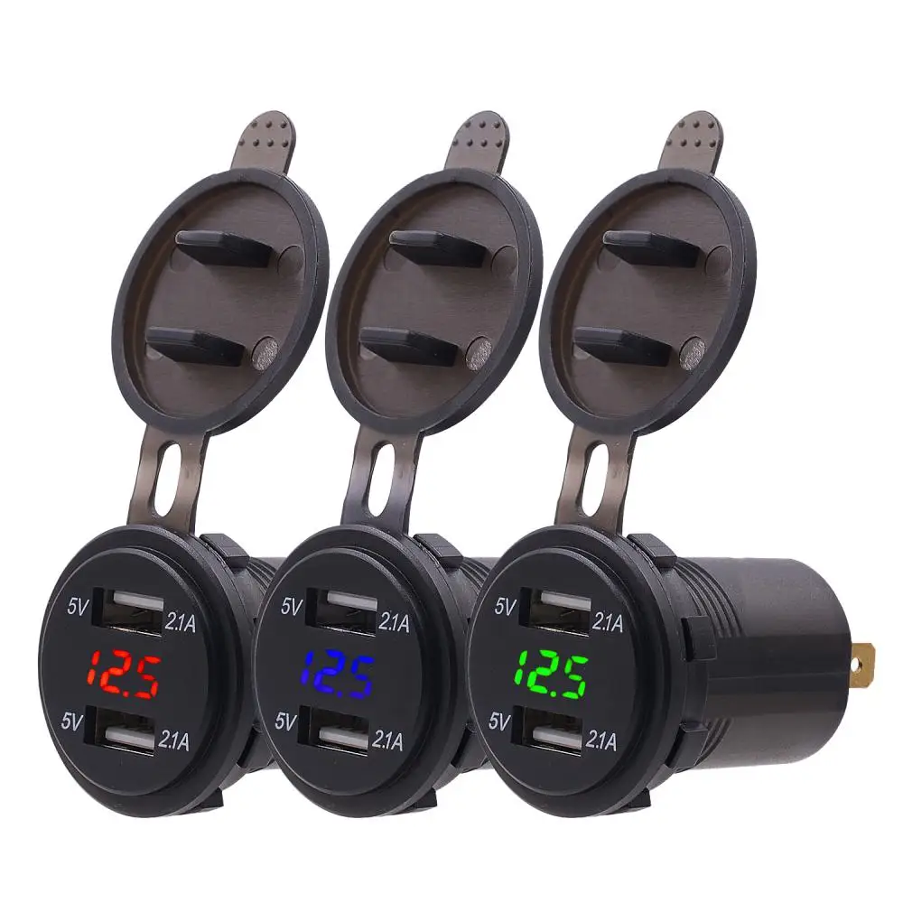 

CS-772A1 12V-24V Автомобильный 4.2A двойной USB вольтметр автомобильное зарядное устройство прикуриватель Тип водонепроницаемое быстрое зарядное ус...