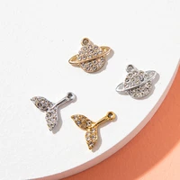 10pcslot satellite fishtail planet with rhinestone charms diy earring bracelet necklace womens jewelry making accessories