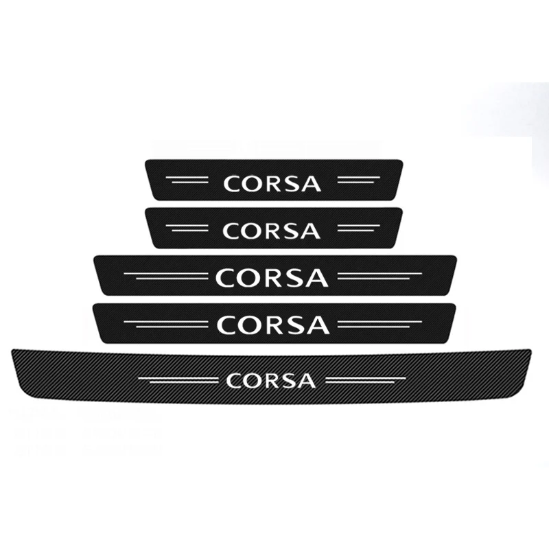 

Накладка на порог автомобиля, наклейка с логотипом для Opel Corsa, защита педали из углеродного волокна