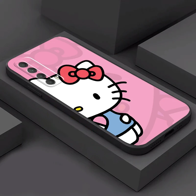 

TAKARA TOMY Cute Hello Kitty Phone Case For Huawei P30 P40 Lite P20 Pro P Smart 2021 2020 2019 Z Soft Black Carcasa Back Coque