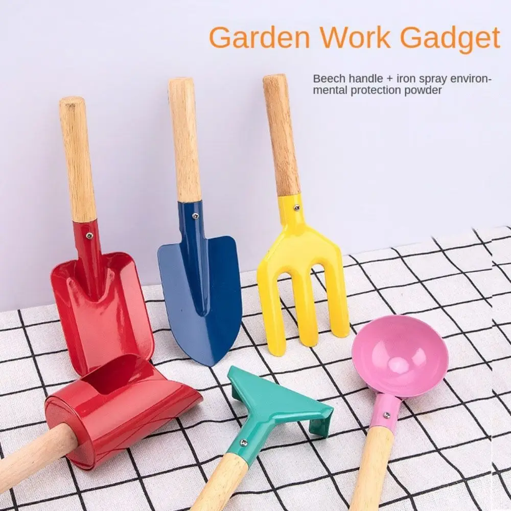 

Candy Color Metal Beach Toy Spade Fork Scoop Kids Garden Tool Rake Trowel Gardening Tool